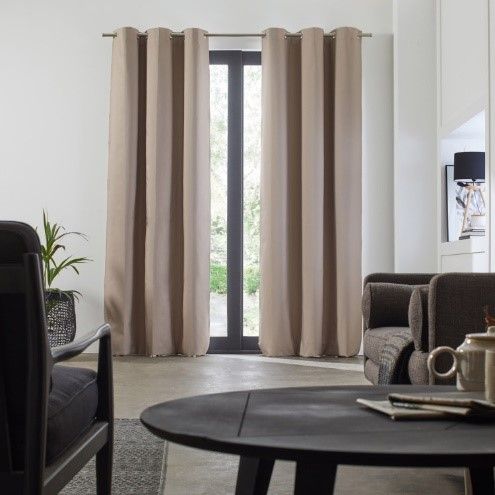 Beige Blackout Curtain