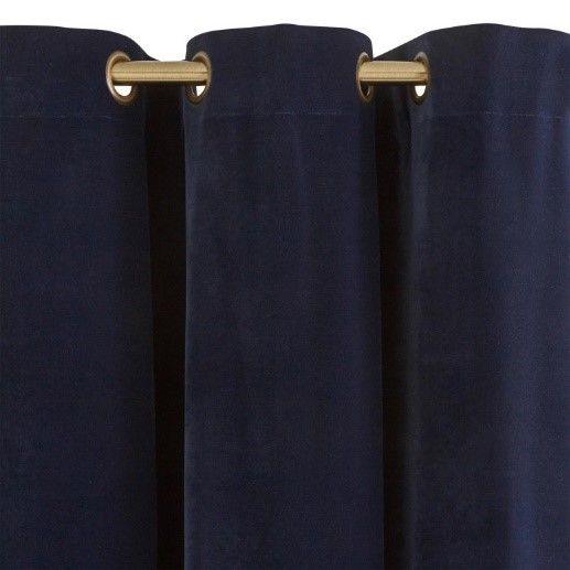 Navy Blue Velvet Curtain