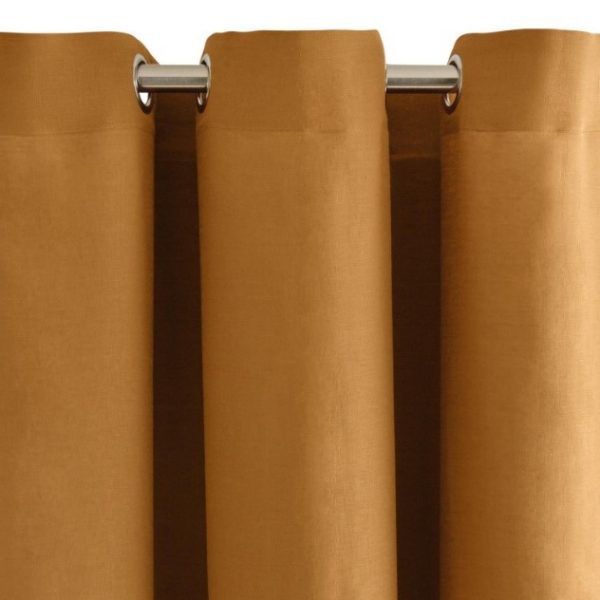 Burnt Orange Linen Curtain