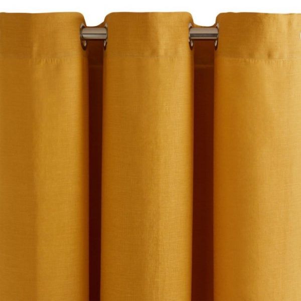 Light Mustard Linen Curtain