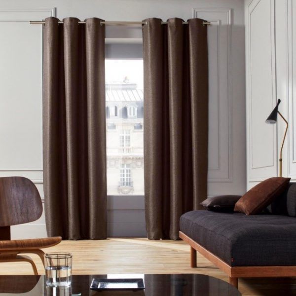 Brown Cotton Curtain